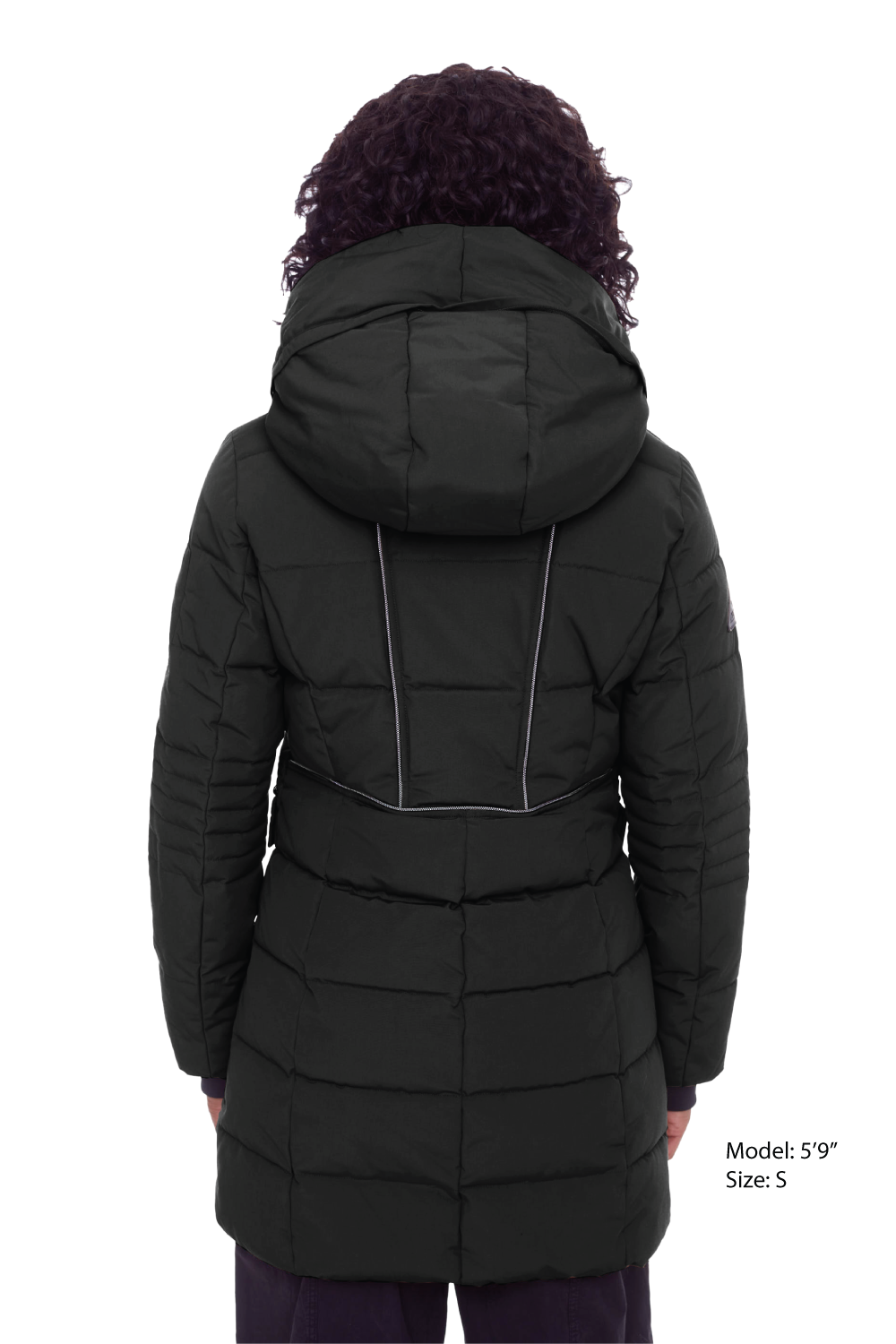 KOOTNEY | WOMEN'S VEGAN DOWN (RECYCLED) MID-LENGTH PARKA, BLACK