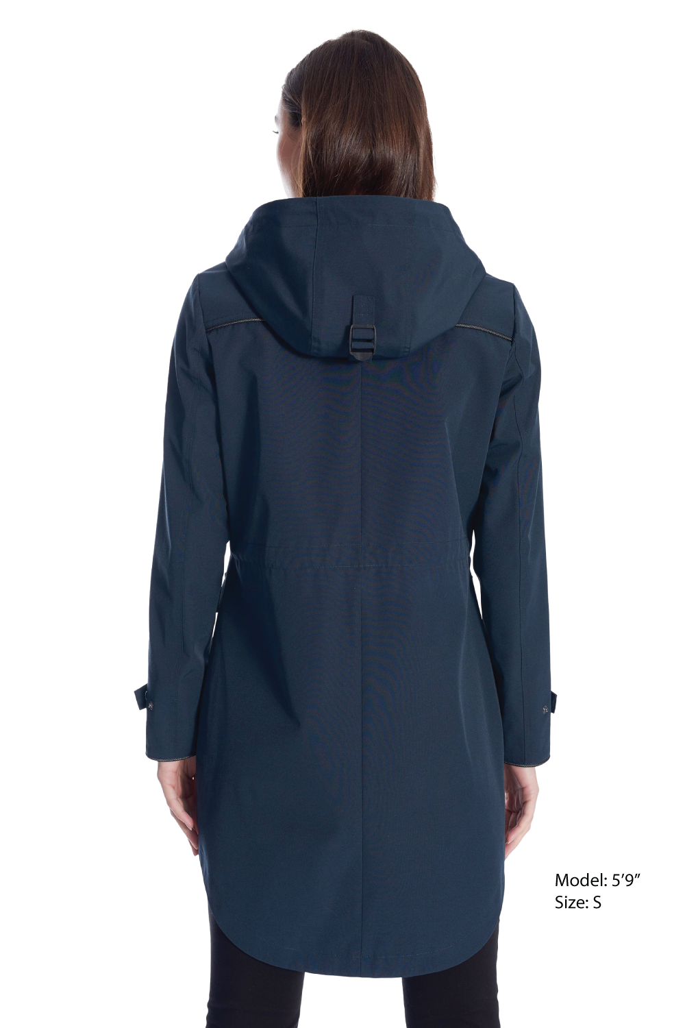 KUSAWA | WOMEN'S DRAWSTRING RAINCOAT, NAVY