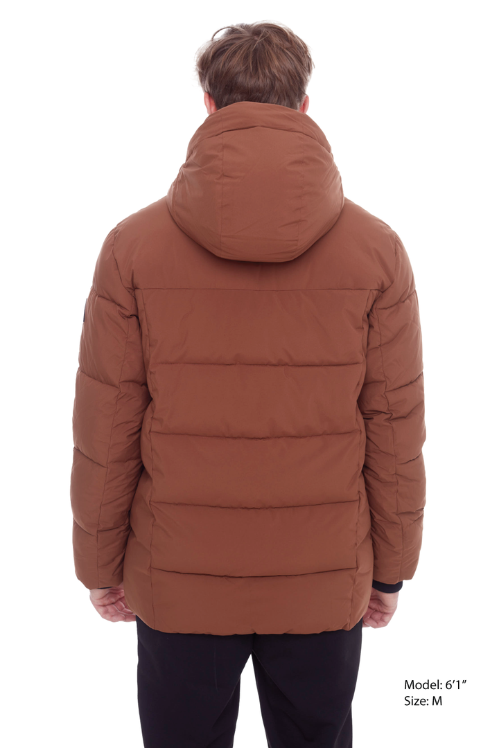 BANFF | MEN'S VEGAN DOWN (RECYCLED) MID-WEIGHT QUILTED PUFFER JACKET, MAPLE