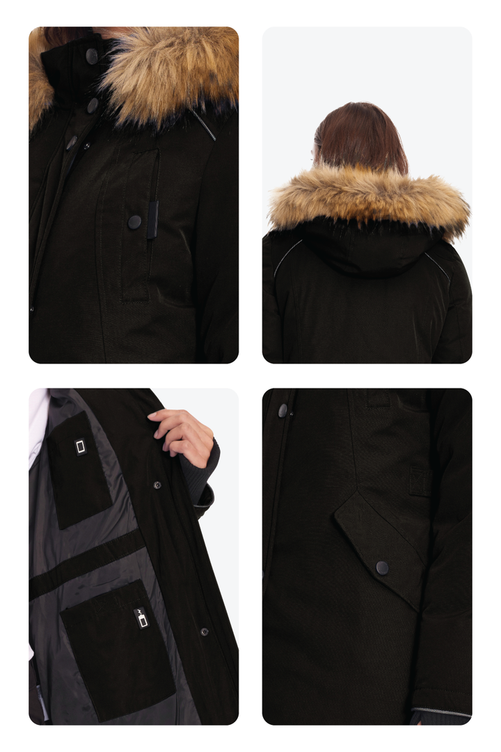 GLACIER | WOMEN'S VEGAN DOWN (RECYCLED) PARKA, BLACK