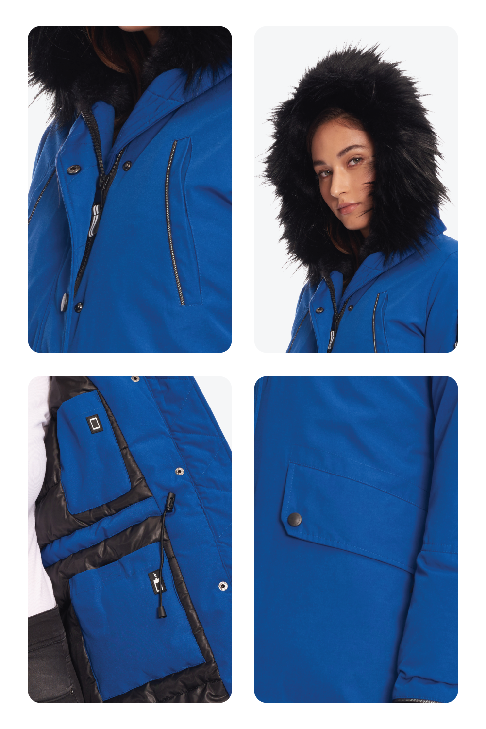 LAURENTIAN | WOMEN'S VEGAN DOWN (RECYCLED) LONG PARKA, COBALT