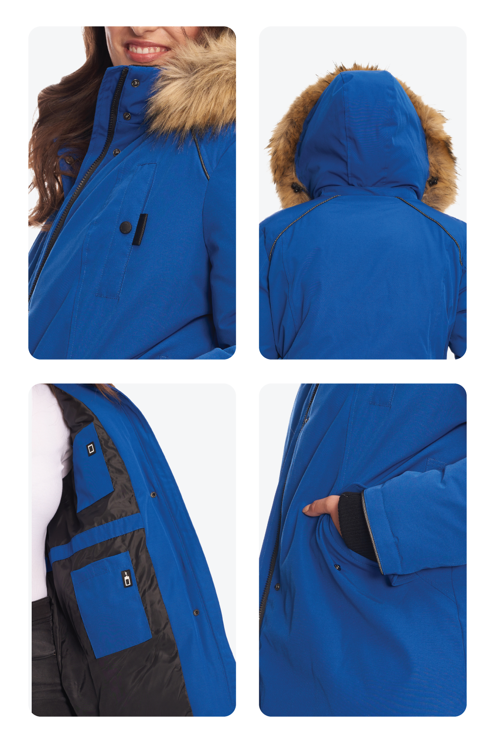 GLACIER PLUS | WOMEN'S VEGAN DOWN (RECYCLED) PARKA, COBALT (PLUS SIZE)
