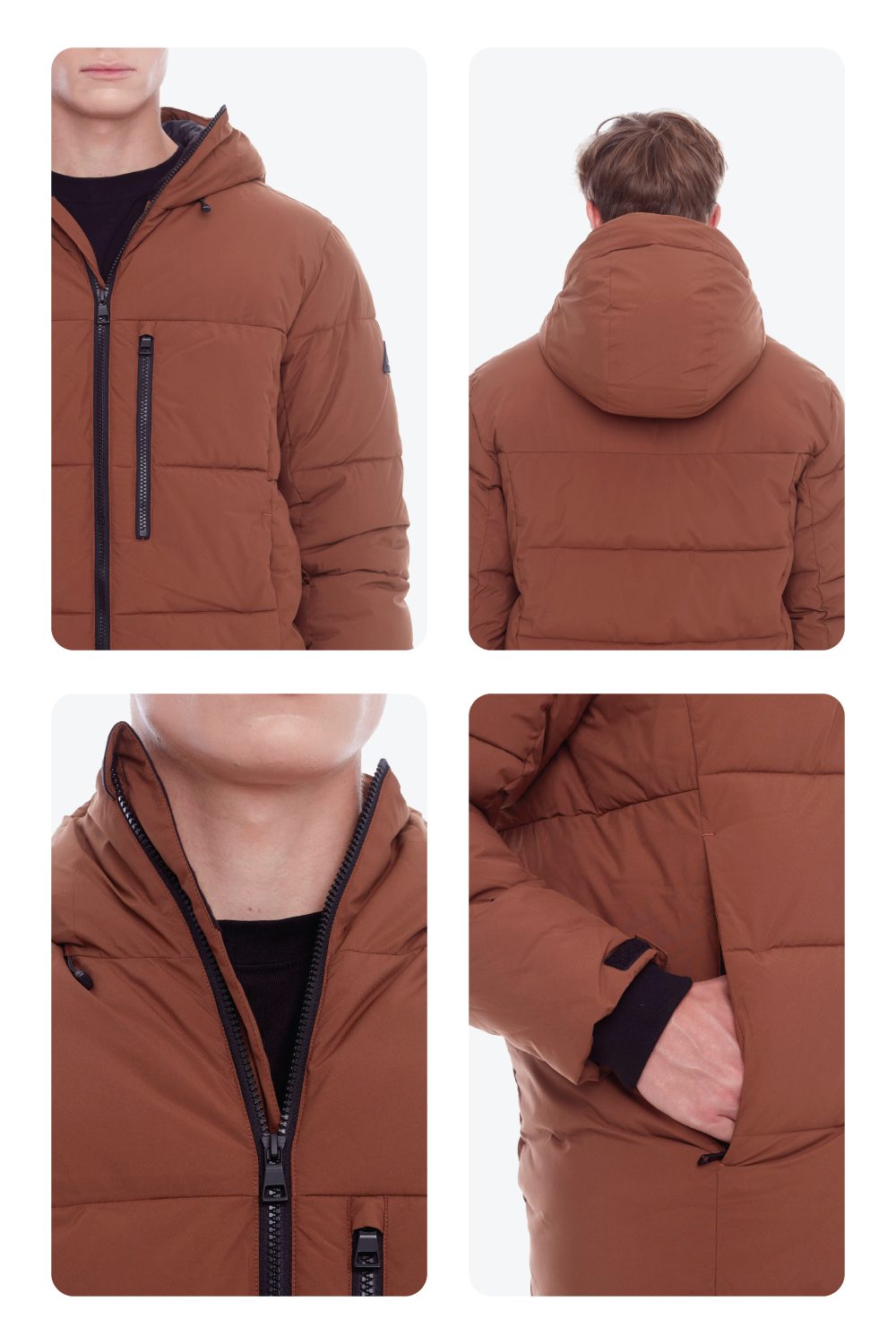 BANFF | MEN'S VEGAN DOWN (RECYCLED) MID-WEIGHT QUILTED PUFFER JACKET, MAPLE