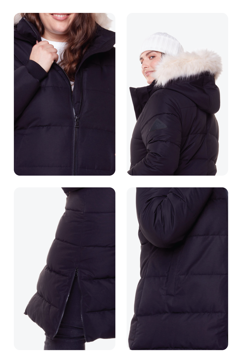 KLUANE PLUS | WOMEN'S VEGAN DOWN (RECYCLED) ULTRA LONG LENGTH PARKA, BLACK (PLUS SIZE)