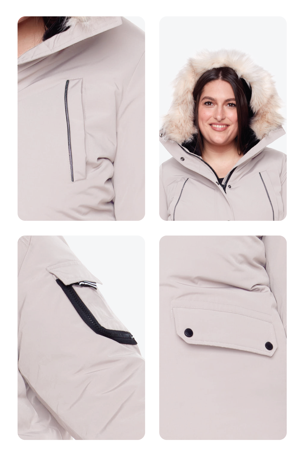 LAURENTIAN PLUS | WOMEN'S VEGAN DOWN (RECYCLED) LONG PARKA, TAUPE LAURENTIAN PLUS | WOMEN'S VEGAN DOWN (RECYCLED) LONG PARKA, TAUPE