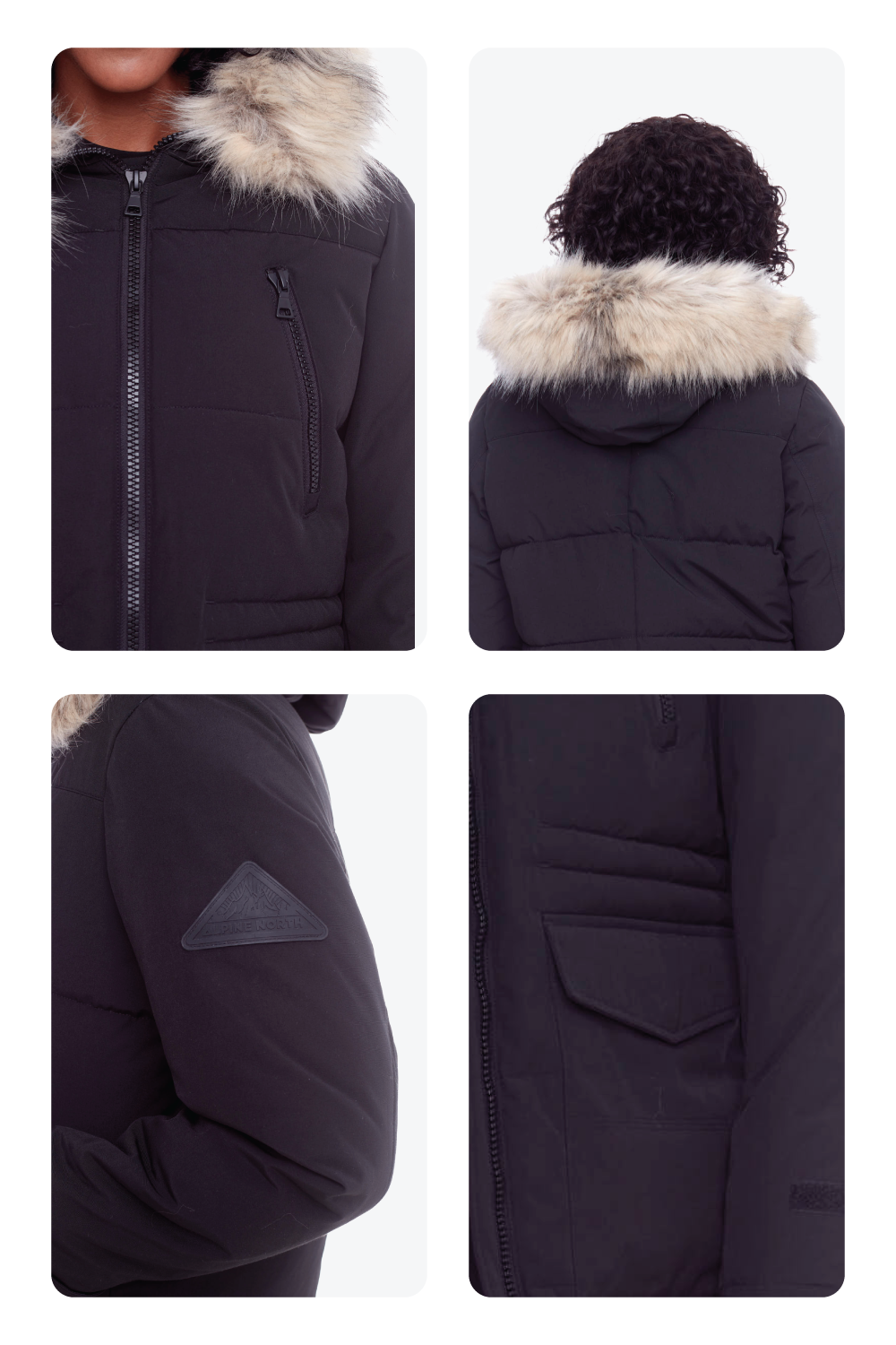 UKON | WOMEN'S VEGAN DOWN (RECYCLED) DRAWSTRING PARKA, BLACK