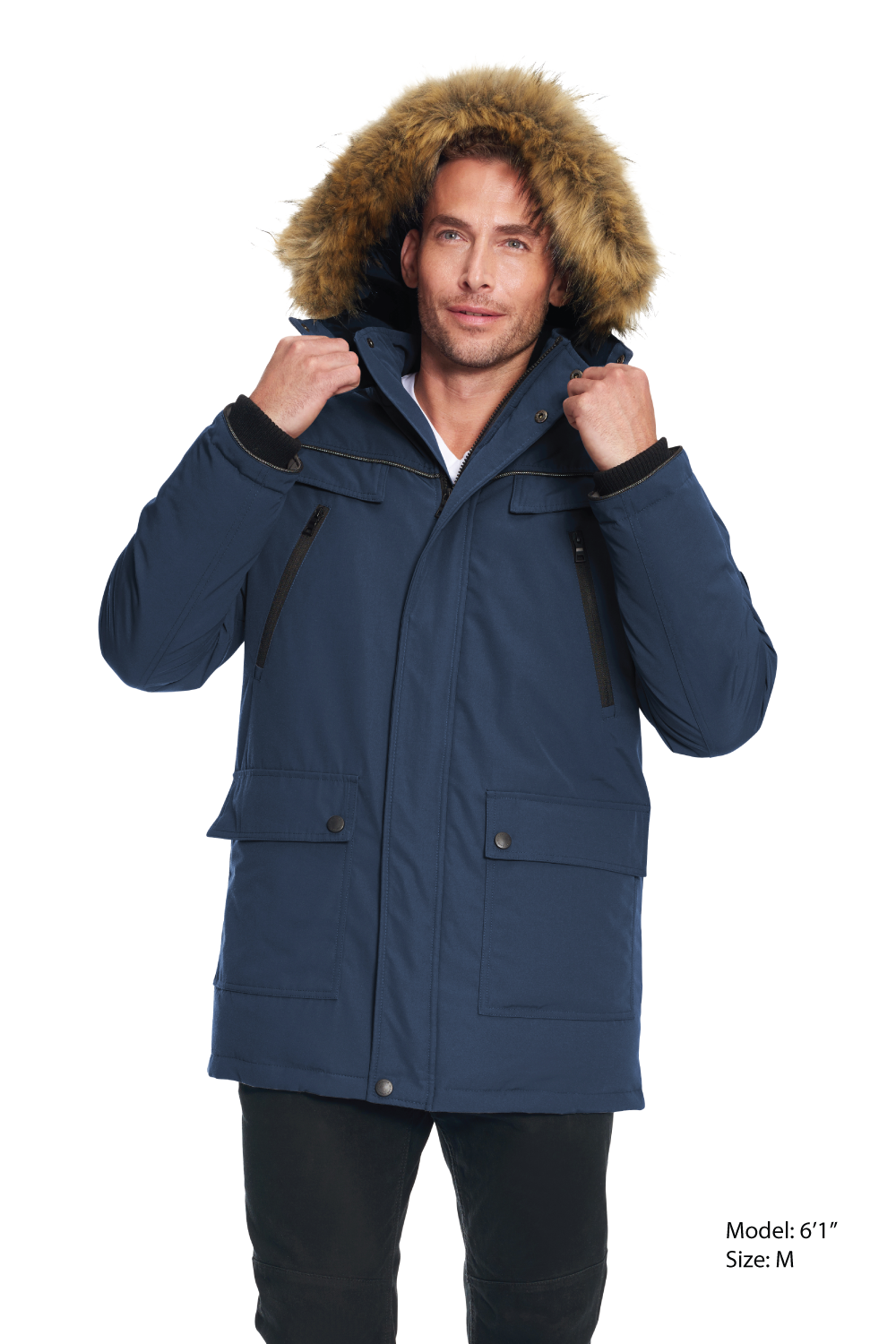 FRASER | MEN'S VEGAN DOWN (RECYCLED) PARKA, NAVY