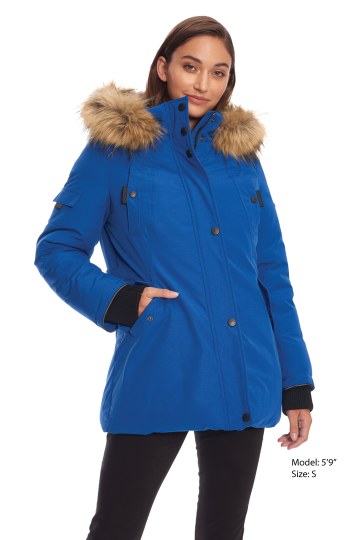 GLACIER | WOMEN'S VEGAN DOWN (RECYCLED) PARKA, COBALT