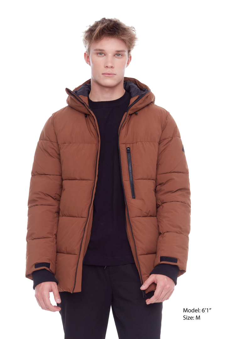 BANFF | MEN'S VEGAN DOWN (RECYCLED) MID-WEIGHT QUILTED PUFFER JACKET, MAPLE