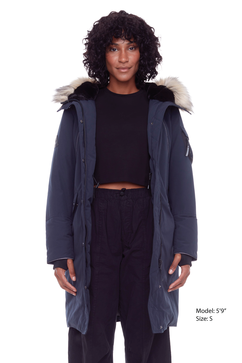 LAURENTIAN | WOMEN'S VEGAN DOWN (RECYCLED) LONG PARKA, NAVY