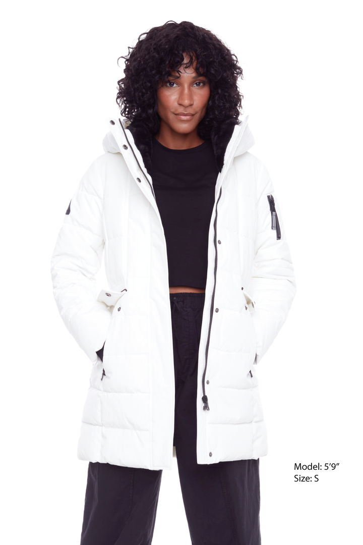 KOOTNEY | WOMEN'S VEGAN DOWN (RECYCLED) MID-LENGTH PARKA, CLOUD