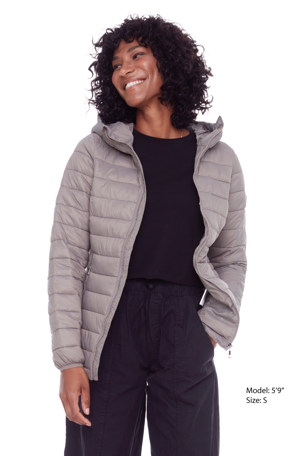 YOHO LADIES' | WOMEN'S VEGAN DOWN (RECYCLED) LIGHTWEIGHT PACKABLE PUFFER, TAUPE