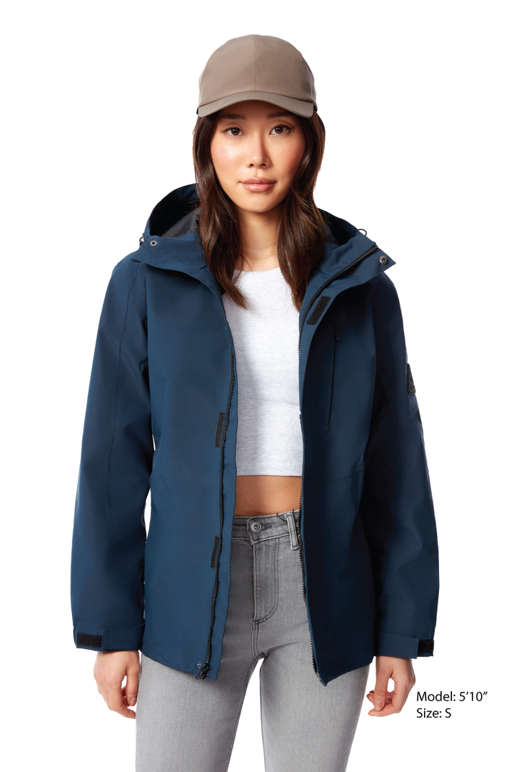 TAHSIS | WOMEN'S WATERPROOF RAIN JACKET, NAVY