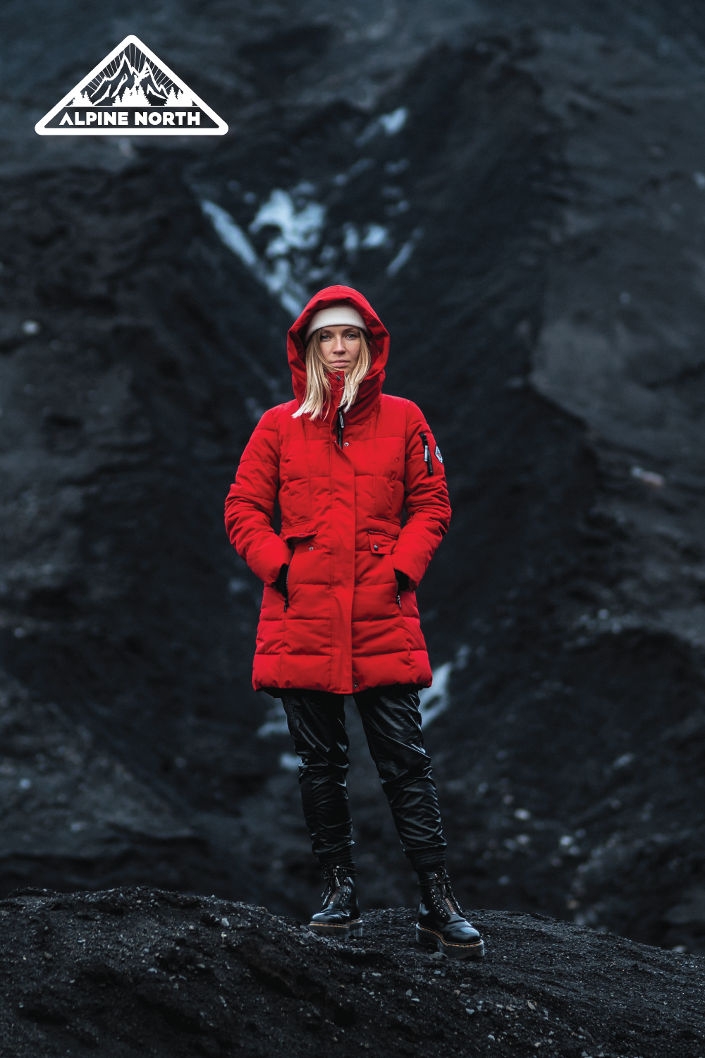 KOOTNEY | WOMEN'S VEGAN DOWN (RECYCLED) MID-LENGTH PARKA, CRIMSON KOOTNEY | WOMEN'S VEGAN DOWN (RECYCLED) MID-LENGTH PARKA, CRIMSON