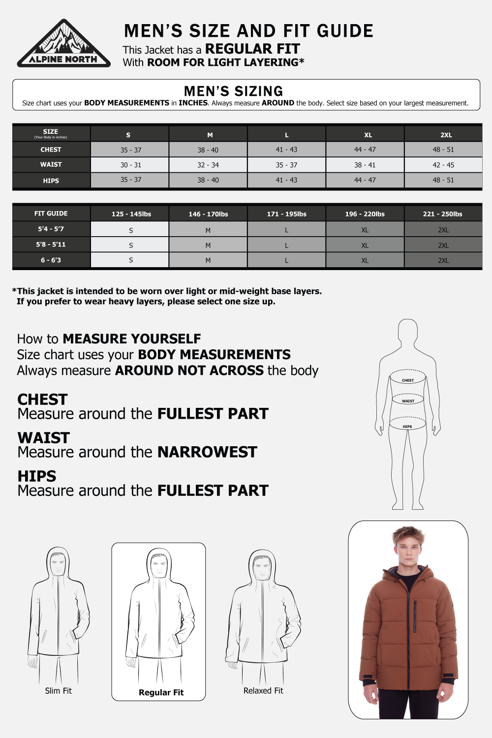 BANFF | MEN'S VEGAN DOWN (RECYCLED) MID-WEIGHT QUILTED PUFFER JACKET, MAPLE