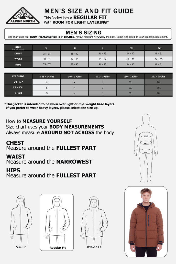 BANFF | MEN'S VEGAN DOWN (RECYCLED) MID-WEIGHT QUILTED PUFFER JACKET, MAPLE