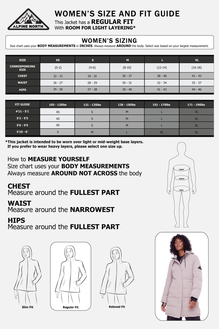 AULAVIK | WOMEN'S VEGAN DOWN (RECYCLED) MID-LENGTH HOODED PARKA COAT, LIGHT TAUPE