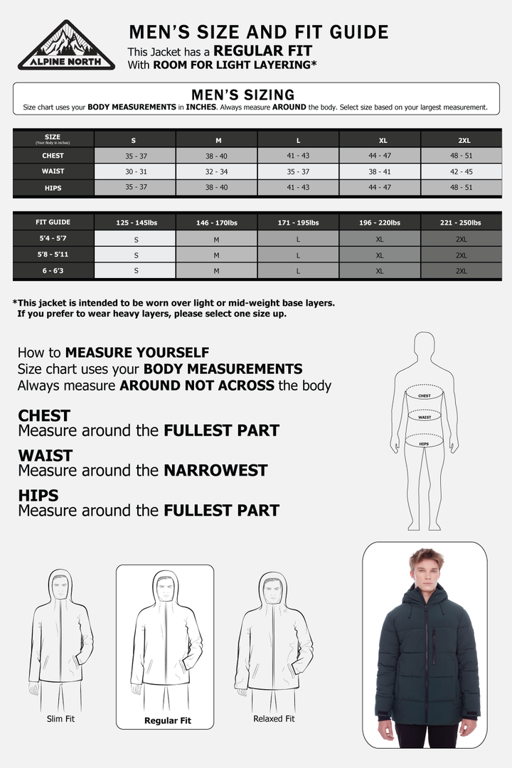 BANFF | MEN'S VEGAN DOWN (RECYCLED) MID-WEIGHT QUILTED PUFFER JACKET, DEEP GREEN