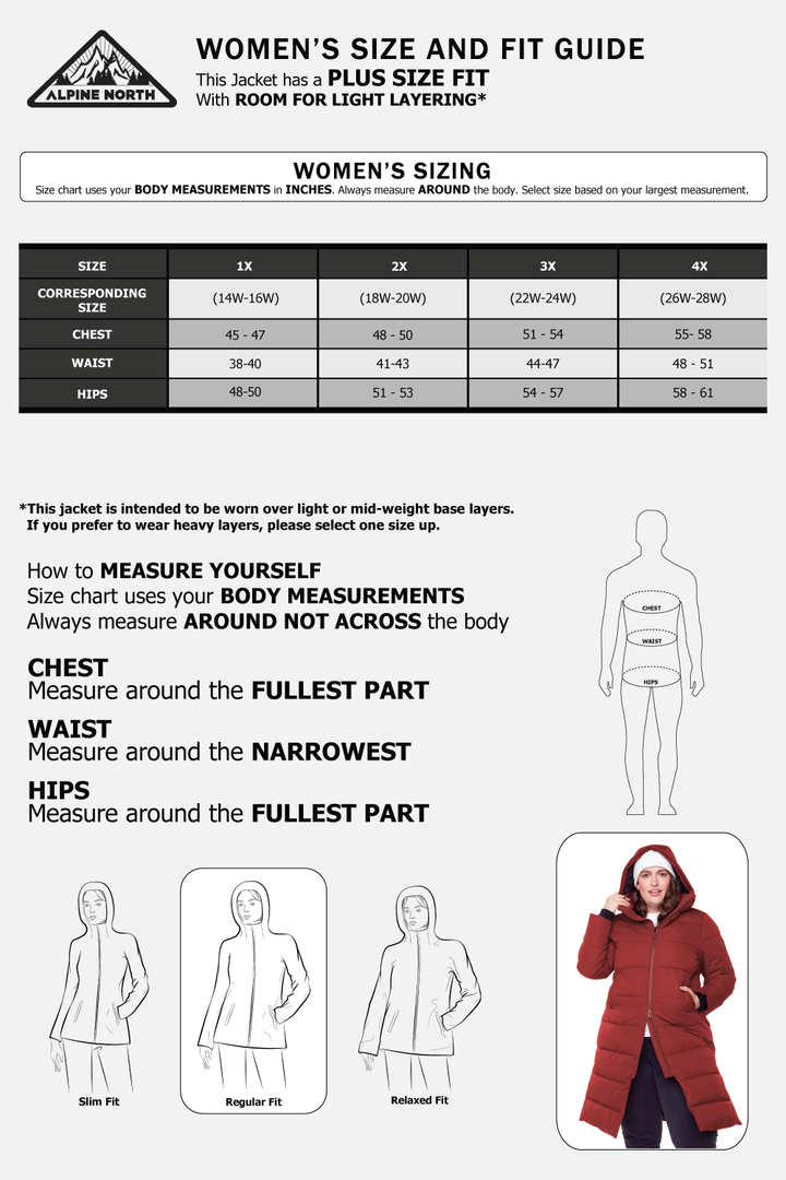 KLUANE PLUS | WOMEN'S VEGAN DOWN (RECYCLED) ULTRA LONG LENGTH PARKA, DEEP RED (PLUS SIZE)