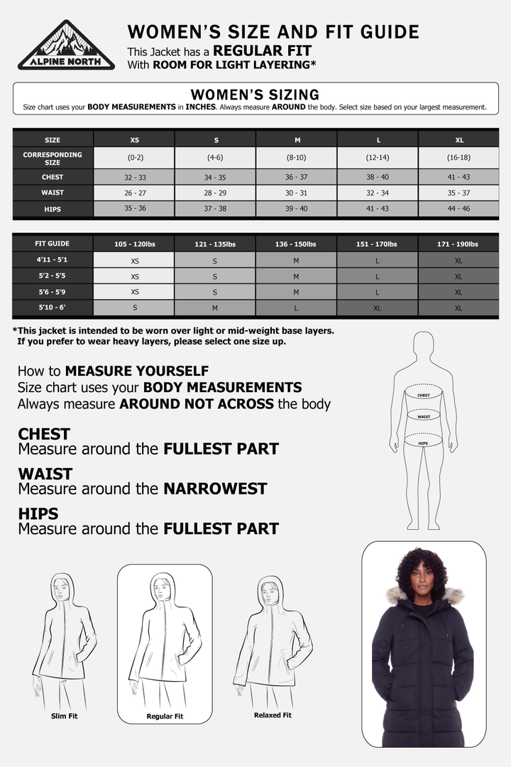 AULAVIK | WOMEN'S VEGAN DOWN (RECYCLED) MID-LENGTH HOODED PARKA COAT, BLACK