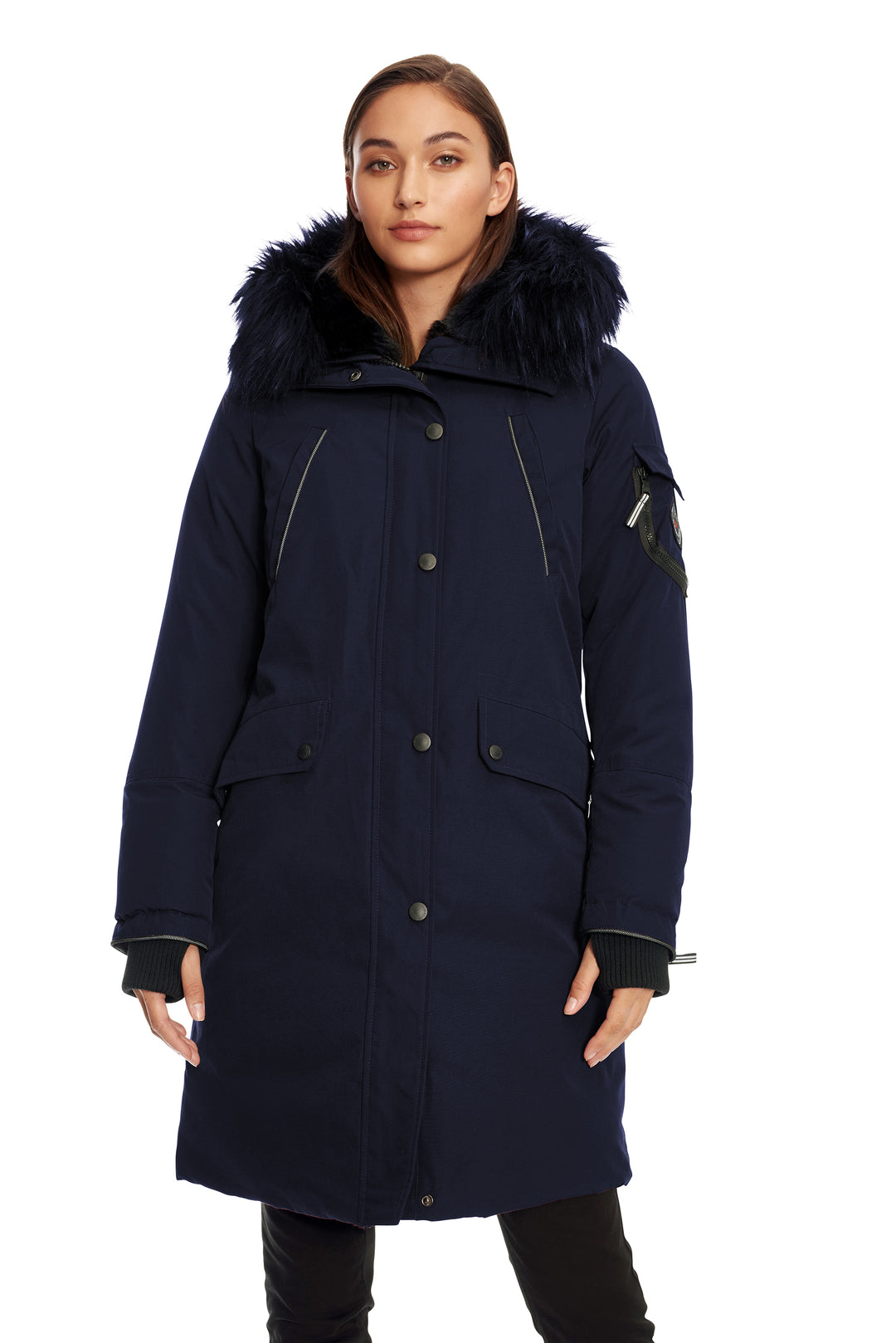 LAURENTIAN | WOMEN'S VEGAN DOWN (RECYCLED) LONG PARKA, NAVY