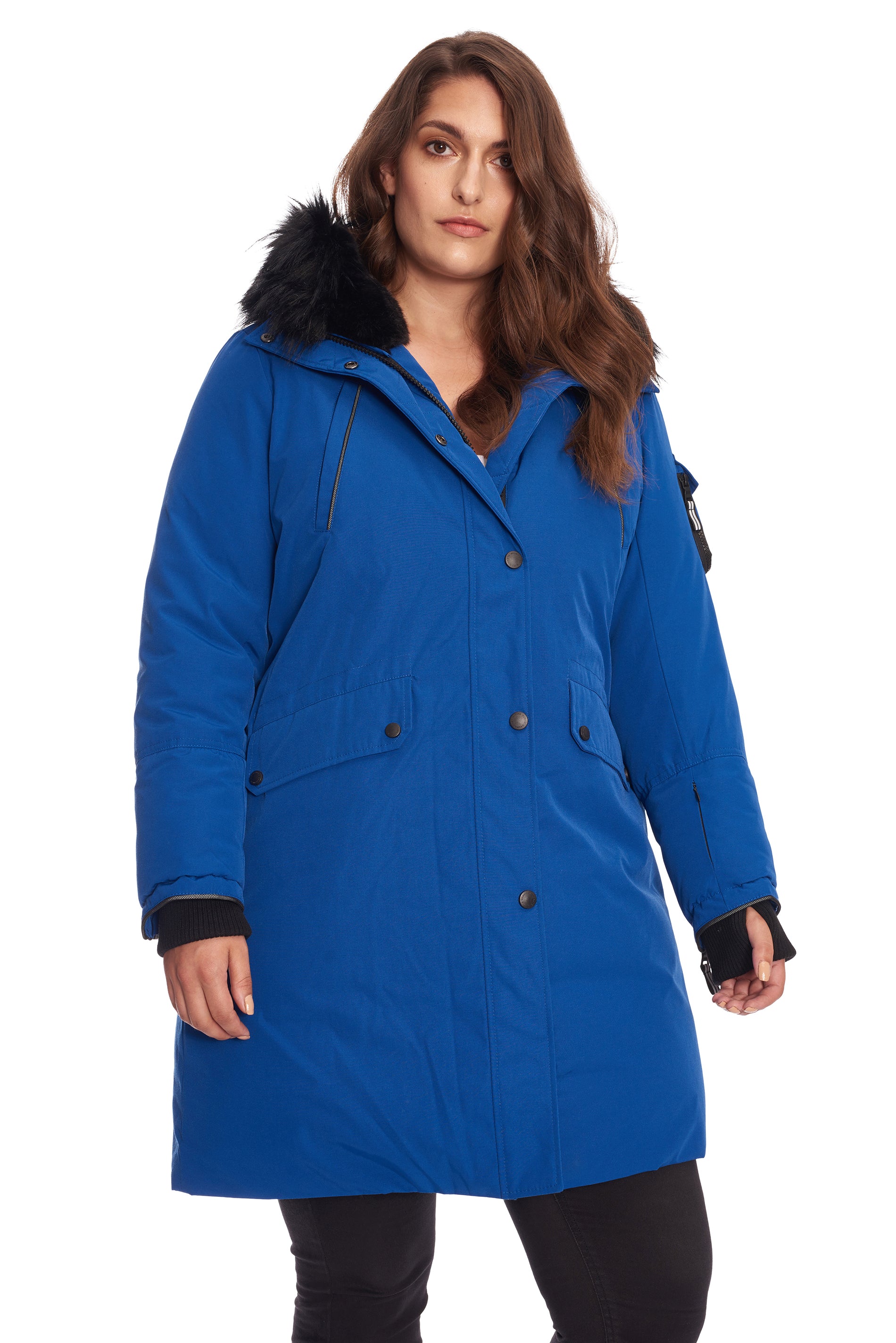 【美品】【ほぼ未使用】STELLAMcCARTNEY 12M ロンパースダウン LAURENTIAN PLUS | WOMEN'S VEGAN DOWN (RECYCLED) LONG PARKA, COBALT