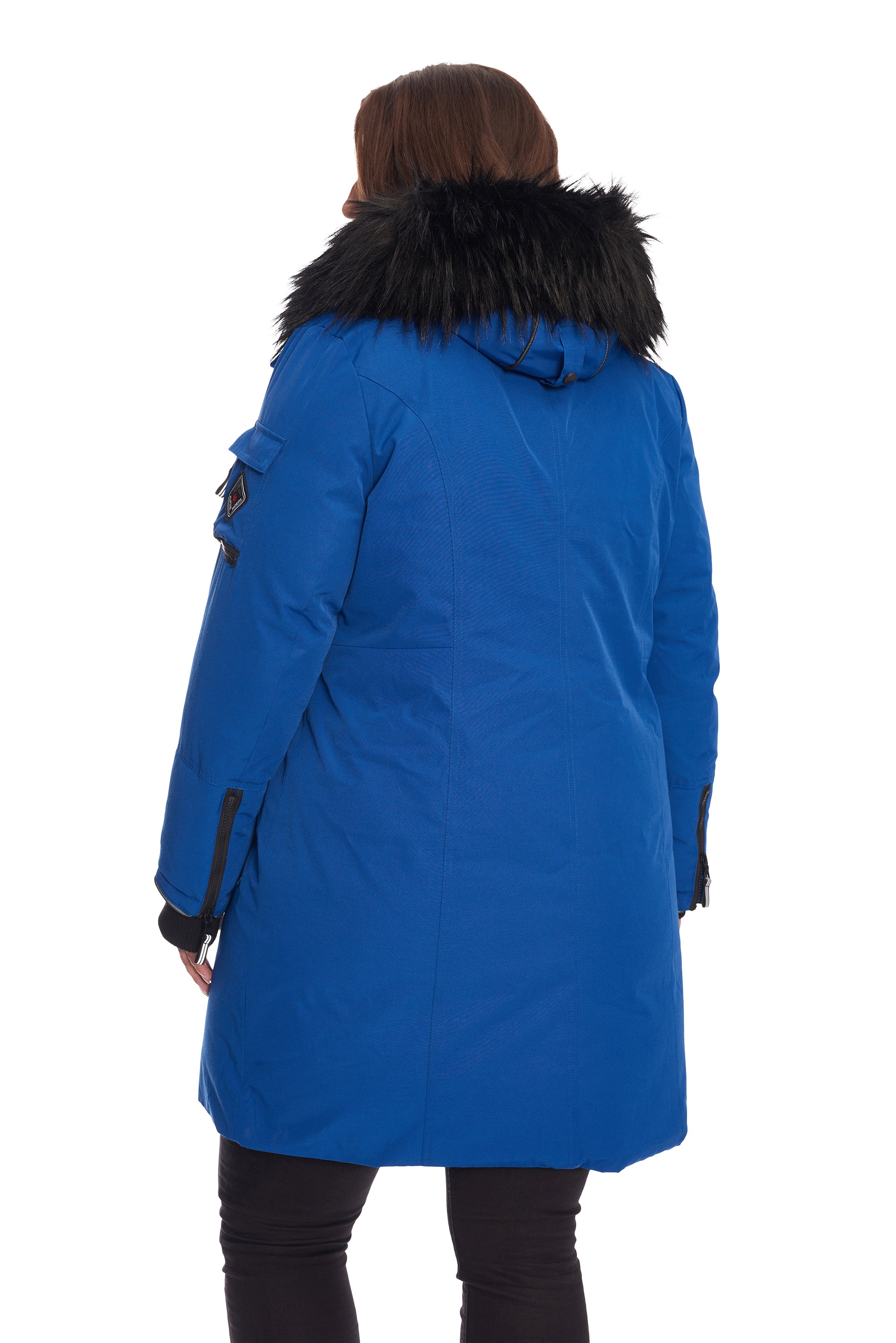 LAURENTIAN PLUS | WOMEN'S VEGAN DOWN (RECYCLED) LONG PARKA, COBALT