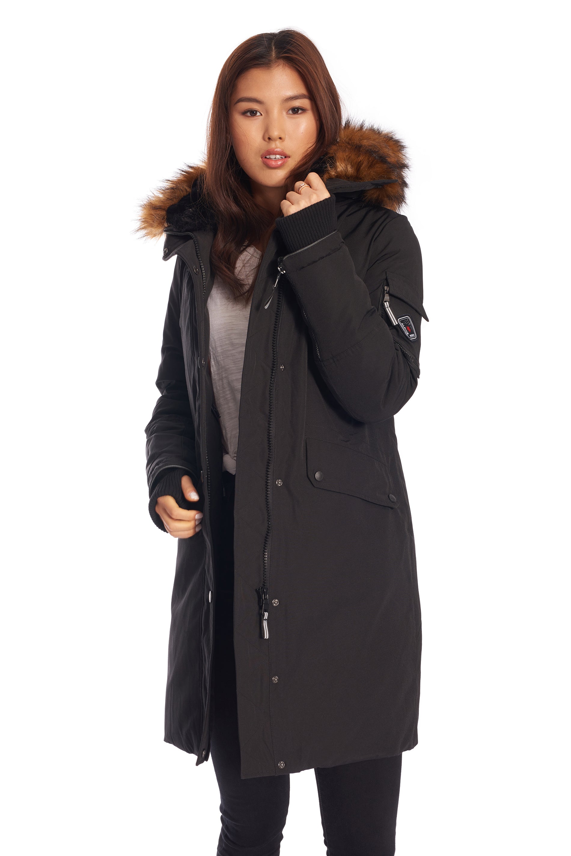 WOMEN'S VEGAN DOWN (RECYCLED) LONG PARKA, BLACK – Alpine North US