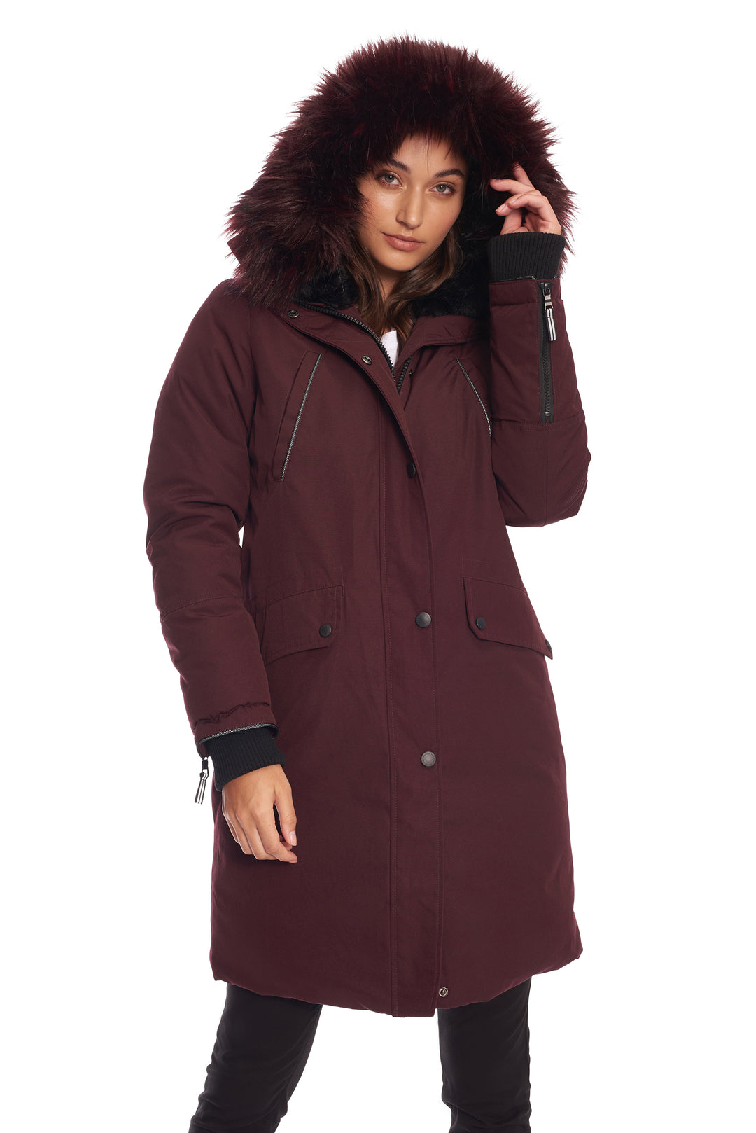 LAURENTIAN | WOMEN'S VEGAN DOWN (RECYCLED) LONG PARKA, GRAPE