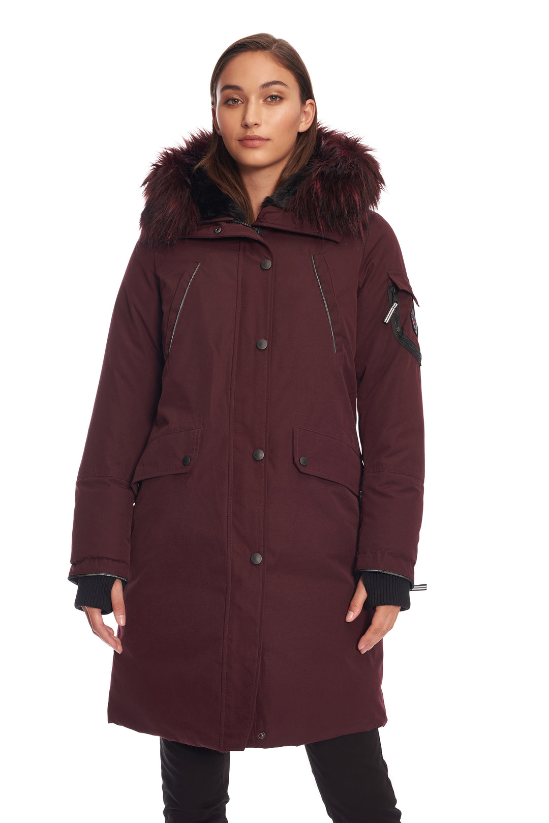 LAURENTIAN | WOMEN'S VEGAN DOWN (RECYCLED) LONG PARKA, GRAPE