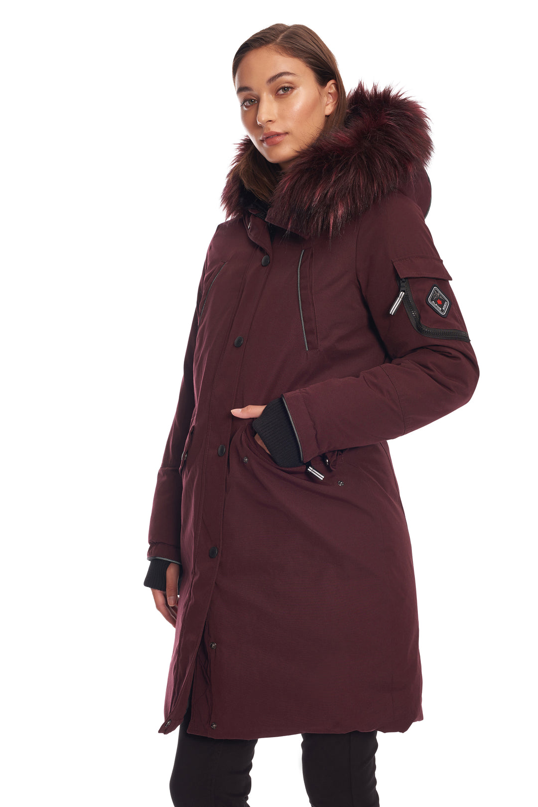 LAURENTIAN | WOMEN'S VEGAN DOWN (RECYCLED) LONG PARKA, GRAPE