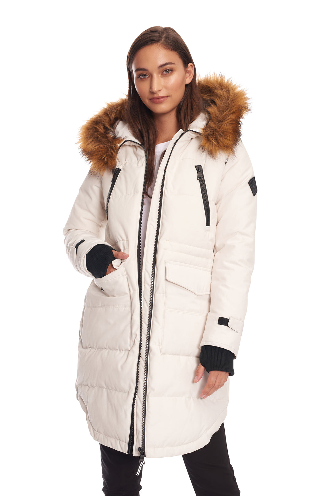 UKON | WOMEN'S VEGAN DOWN (RECYCLED) DRAWSTRING PARKA, CREAM