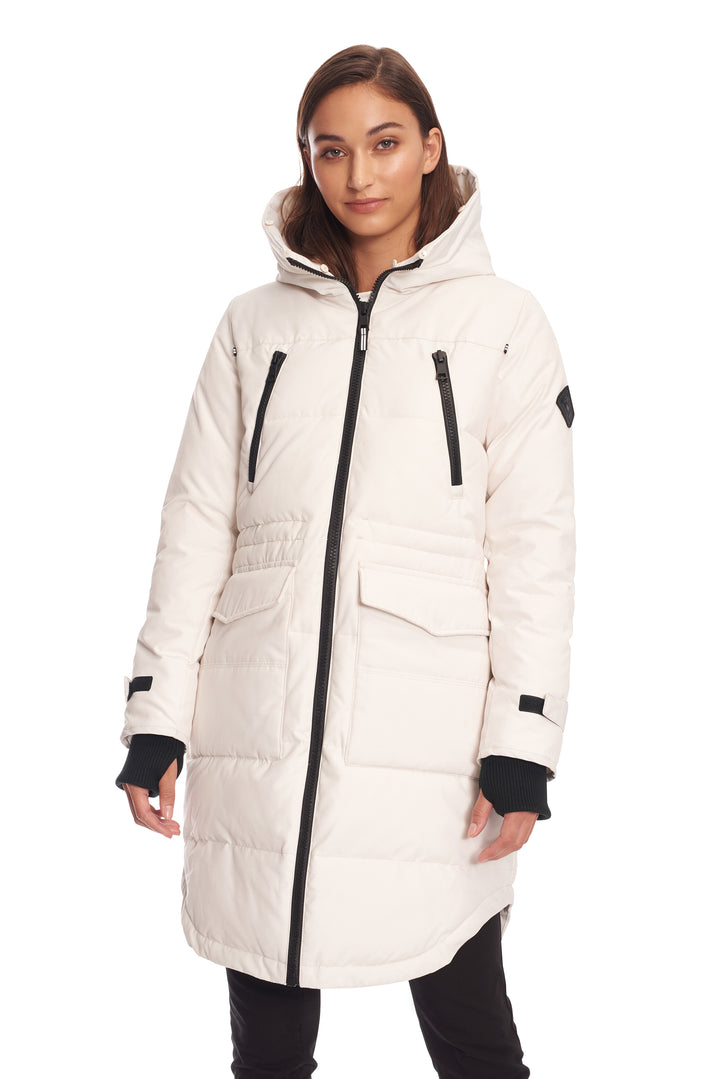 UKON | WOMEN'S VEGAN DOWN (RECYCLED) DRAWSTRING PARKA, CREAM