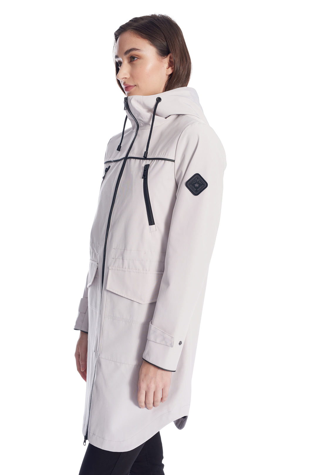 KUSAWA | WOMEN'S DRAWSTRING RAINCOAT, PLATINUM