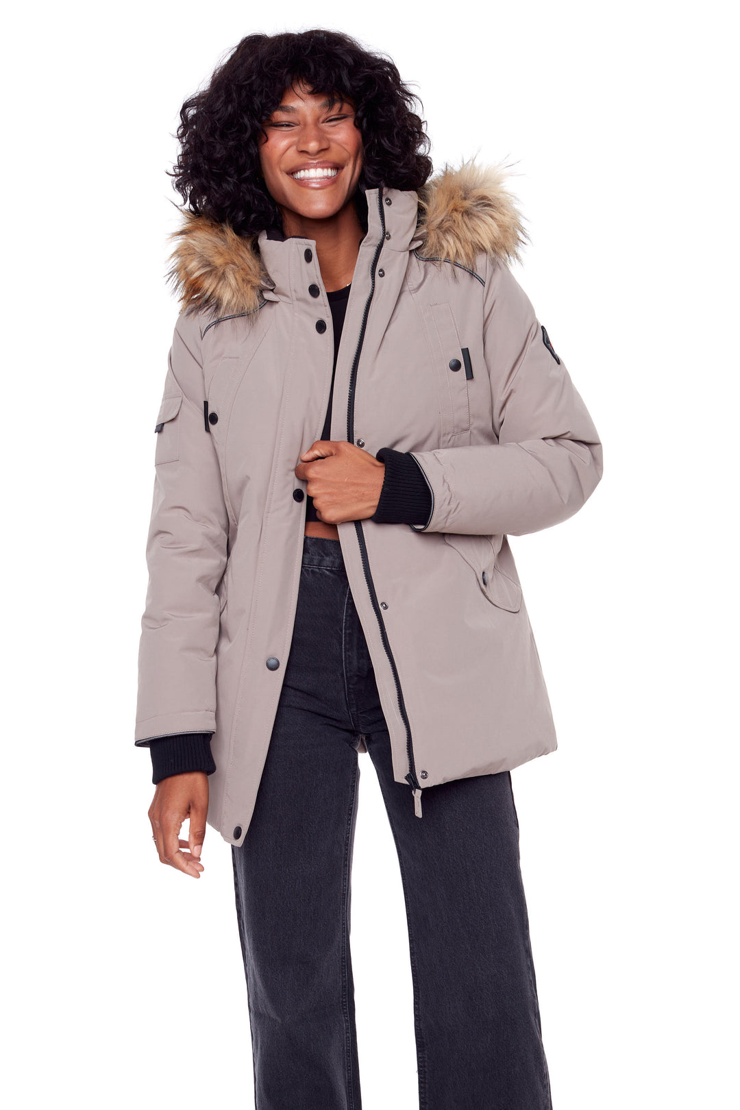 GLACIER | WOMEN'S VEGAN DOWN (RECYCLED) PARKA, TAUPE