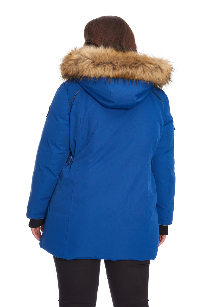 GLACIER PLUS | WOMEN'S VEGAN DOWN (RECYCLED) PARKA, COBALT (PLUS SIZE)