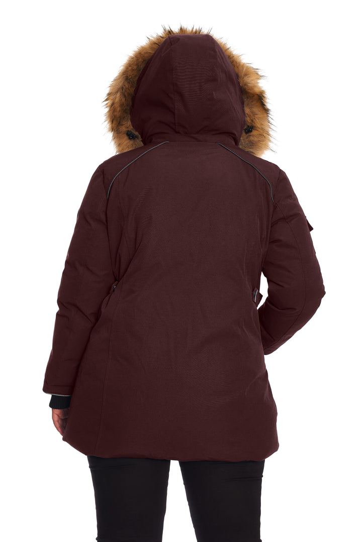 WOMEN'S VEGAN DOWN (RECYCLED) PARKA, GRAPE (PLUS SIZE)