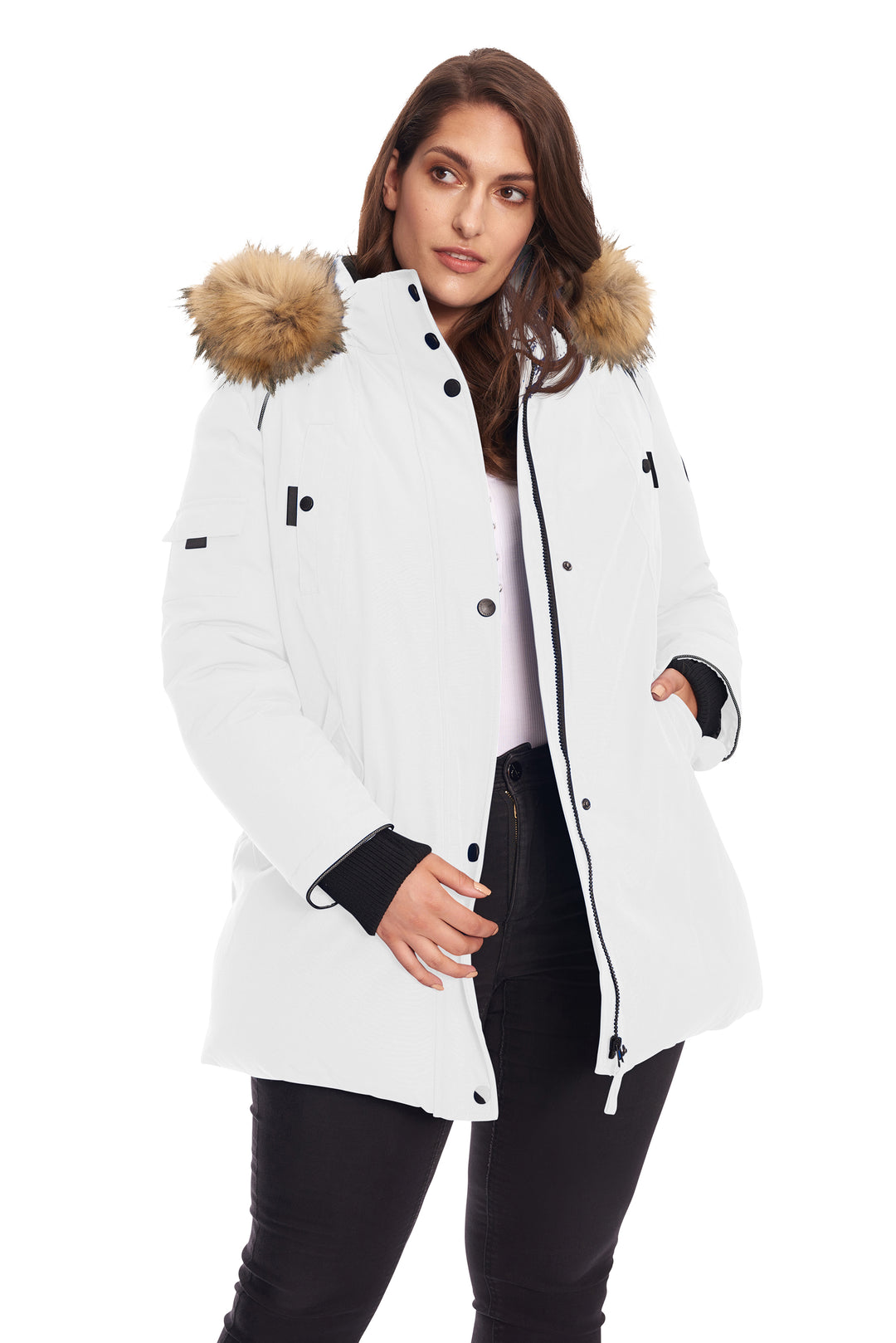 GLACIER PLUS WOMEN'S VEGAN DOWN (RECYCLED) PARKA, WHITE (PLUS