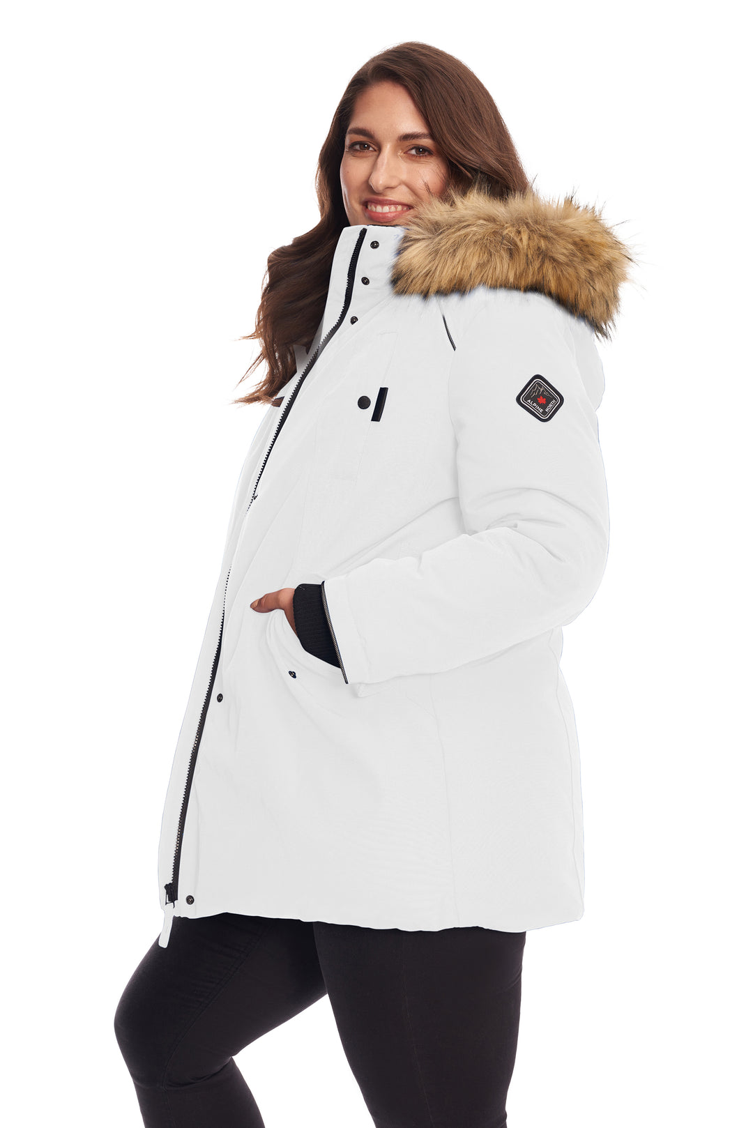 GLACIER PLUS | WOMEN'S VEGAN DOWN (RECYCLED) PARKA, WHITE (PLUS SIZE)