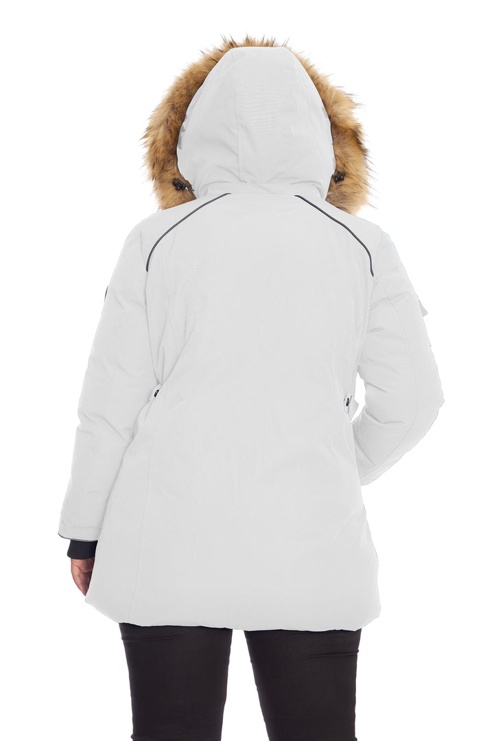 GLACIER PLUS | WOMEN'S VEGAN DOWN (RECYCLED) PARKA, WHITE (PLUS SIZE)