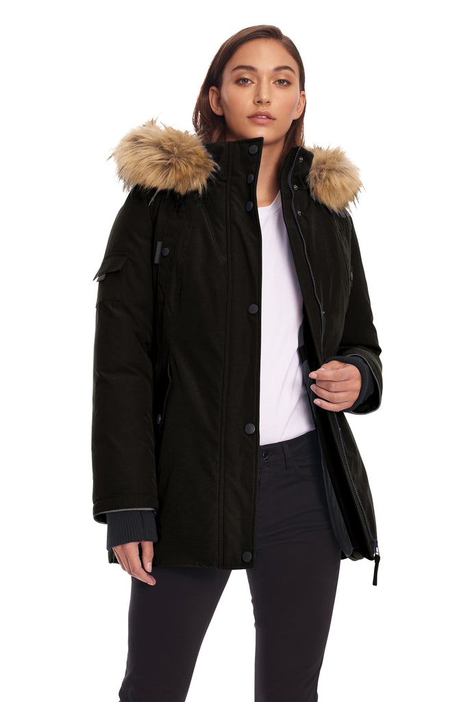 GLACIER WOMEN S VEGAN DOWN RECYCLED PARKA BLACK Alpine North US