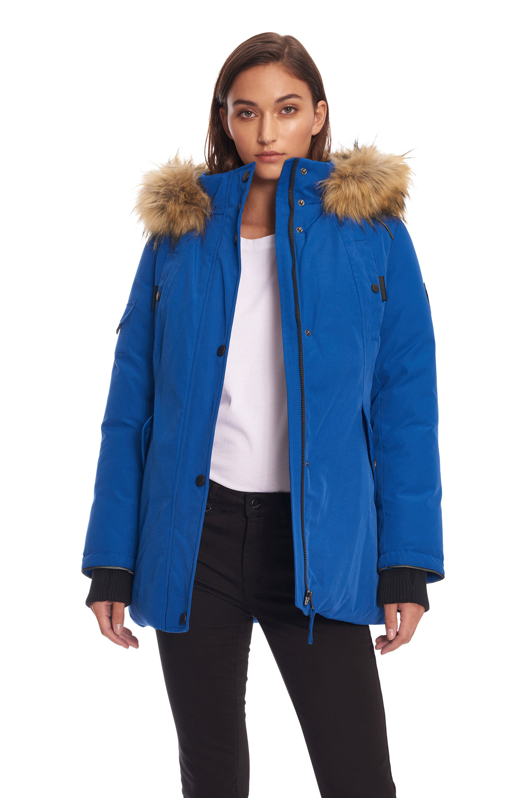 GLACIER | WOMEN'S VEGAN DOWN (RECYCLED) PARKA, COBALT