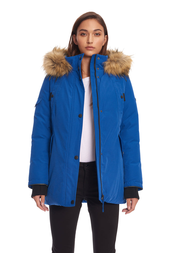 GLACIER | WOMEN'S VEGAN DOWN (RECYCLED) PARKA, COBALT