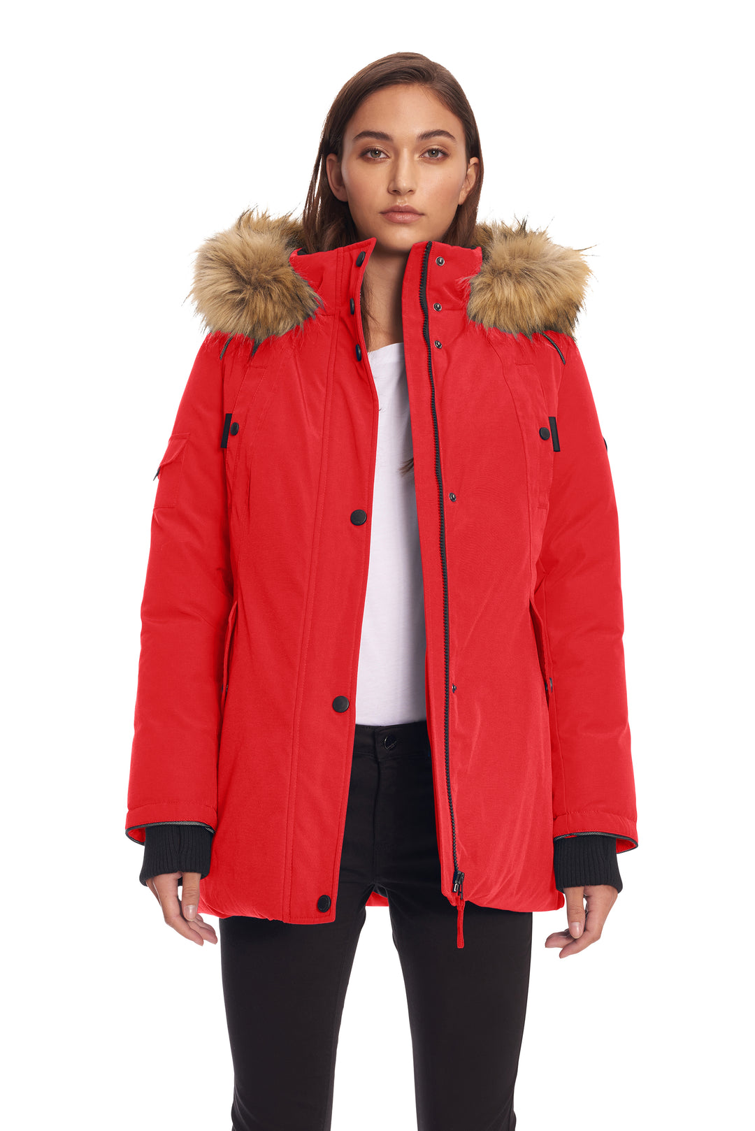 GLACIER | WOMEN'S VEGAN DOWN (RECYCLED) PARKA, CRIMSON