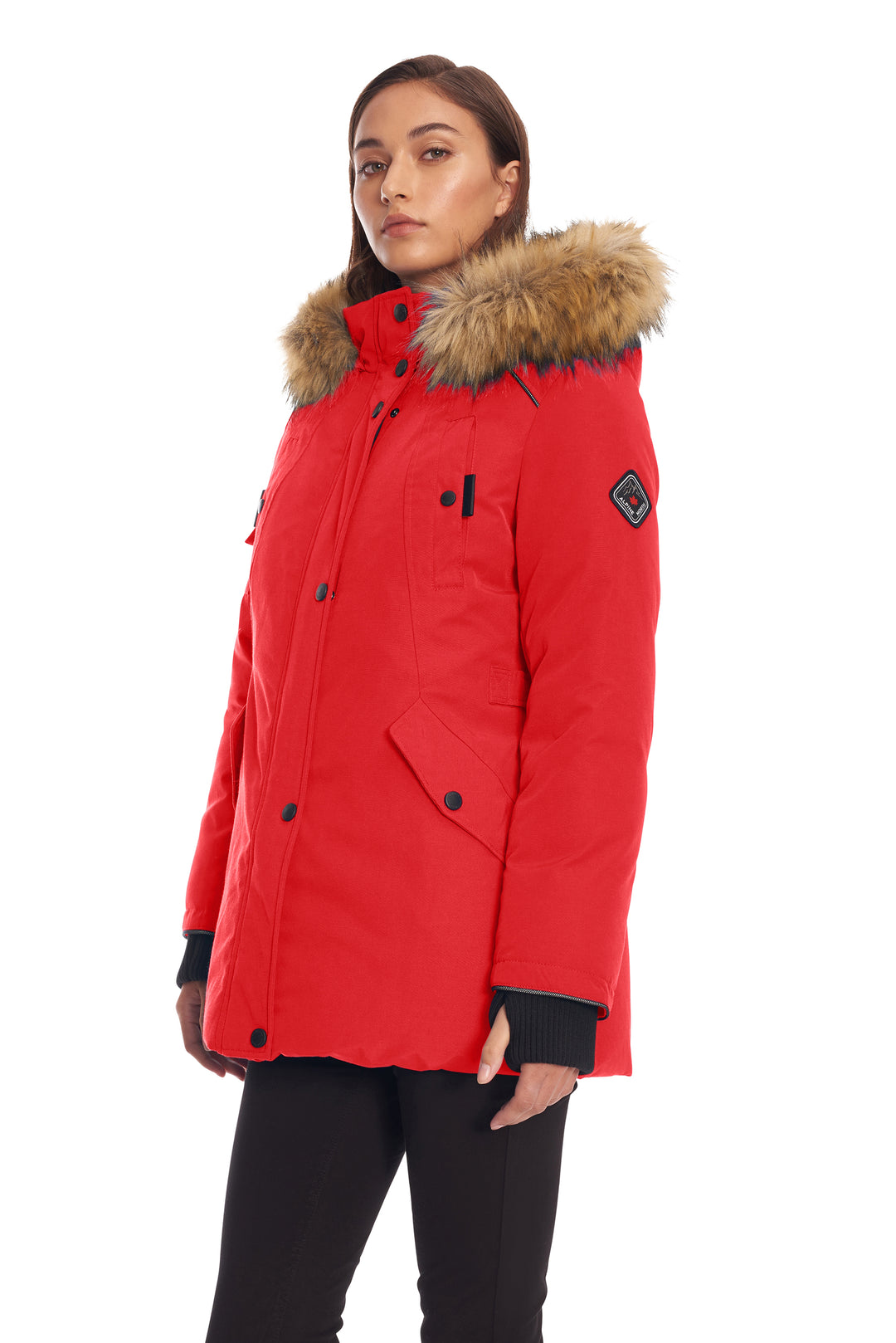 GLACIER | WOMEN'S VEGAN DOWN (RECYCLED) PARKA, CRIMSON