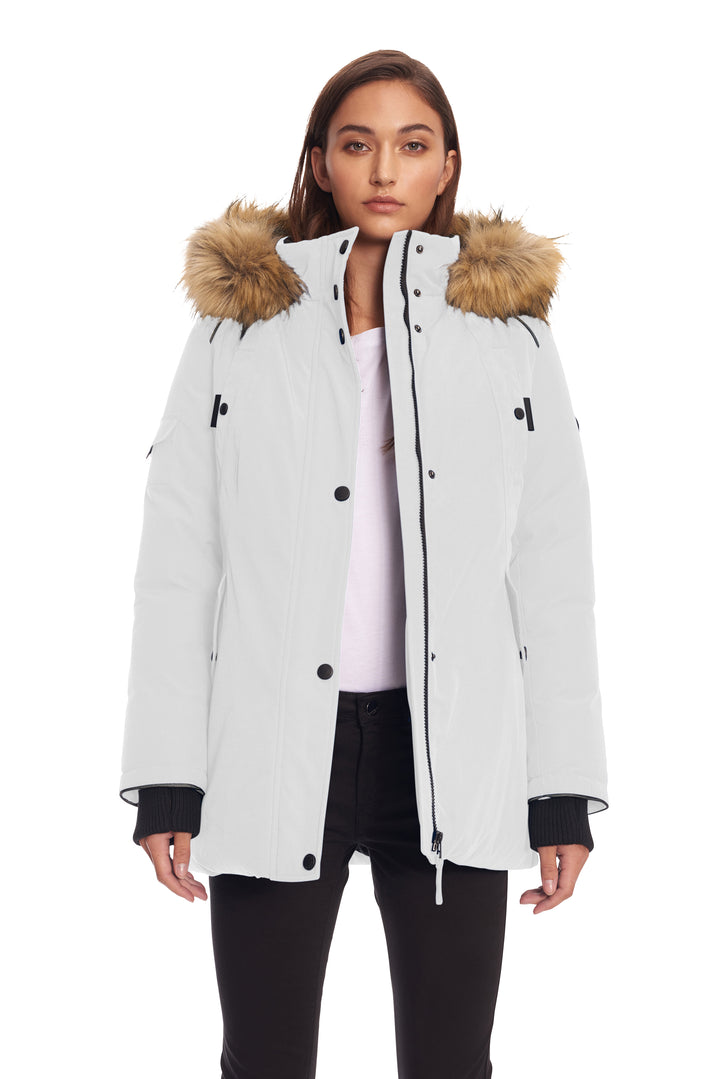 GLACIER | WOMEN'S VEGAN DOWN (RECYCLED) PARKA, WHITE