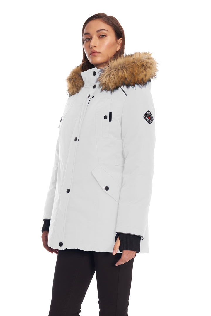 GLACIER | WOMEN'S VEGAN DOWN (RECYCLED) PARKA, WHITE