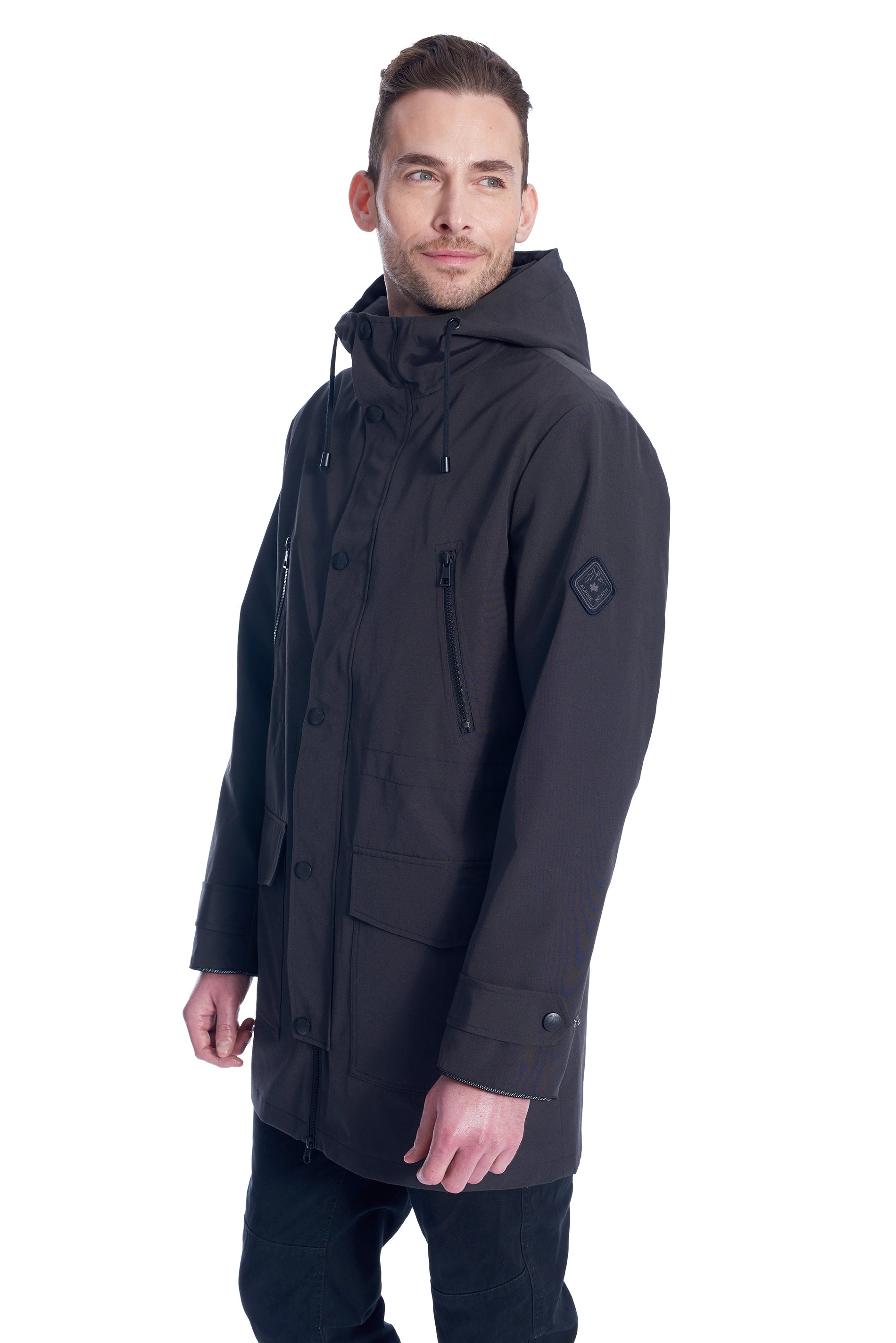 Drawstring best sale rain jacket