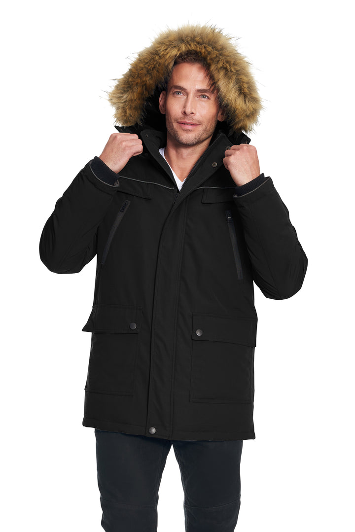 MEN'S VEGAN DOWN PARKA, BLACK