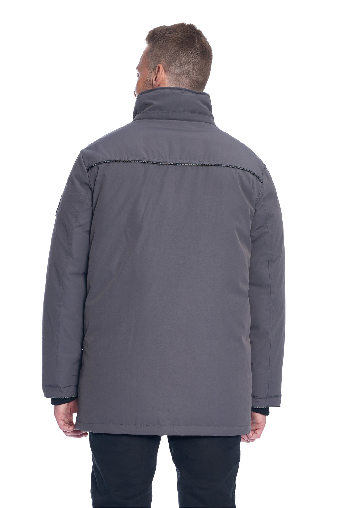 MEN'S VEGAN DOWN PARKA, DARK GREY